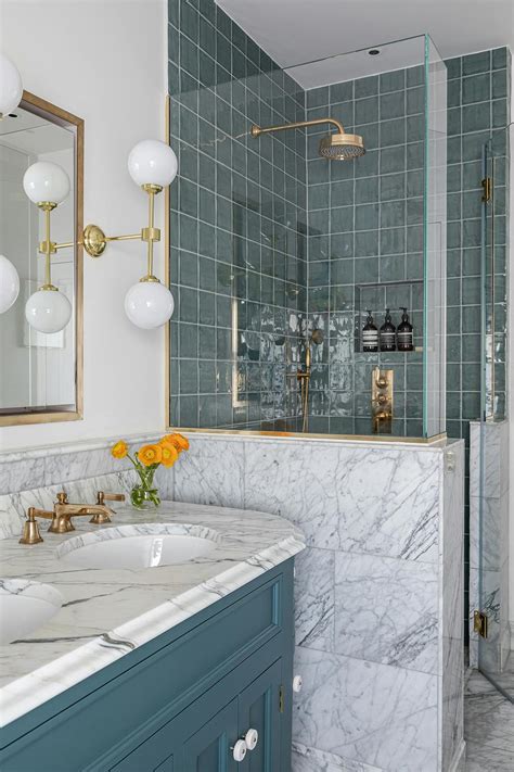 bathrooms with gold fixtures images.